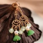 Women Earrings Green Eyelets Hanfu Accessories