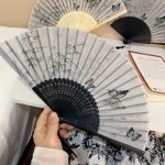 Classical Folding Fan Women Hanfu Portable Bamboo Fan