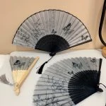 Classical Folding Fan Women Hanfu Portable Bamboo Fan