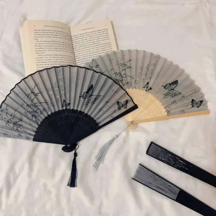 Classical Folding Fan Women Hanfu Portable Bamboo Fan