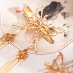 Golden Butterfly Hair Clip Hanfu Daily Girl Fairy Headdress