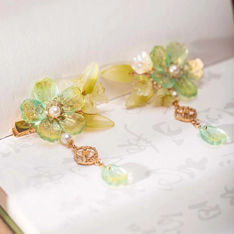 Green Hair Clip Classical Bell Orchid Fresh Ladies Headwear