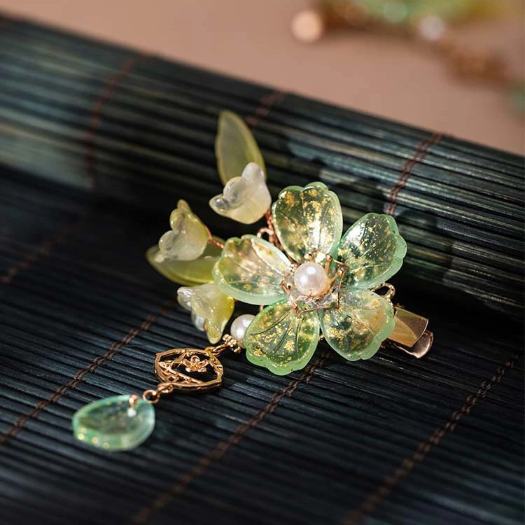 Green Hair Clip Classical Bell Orchid Fresh Ladies Headwear