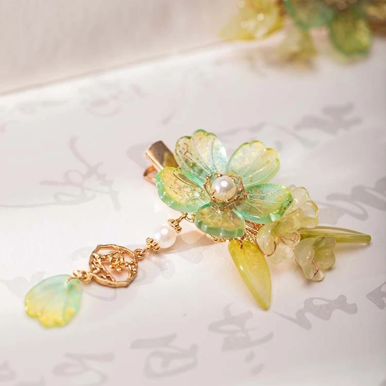 Green Hair Clip Classical Bell Orchid Fresh Ladies Headwear