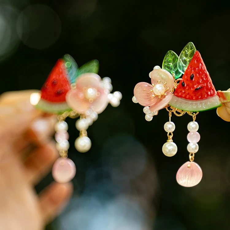 Hanfu Headdress Watermelon Children Classical Hair Clip Sweet Accessories