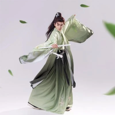 Men Wuxia Hanfu Wei Jin Style Jiaoling Ruqun Set