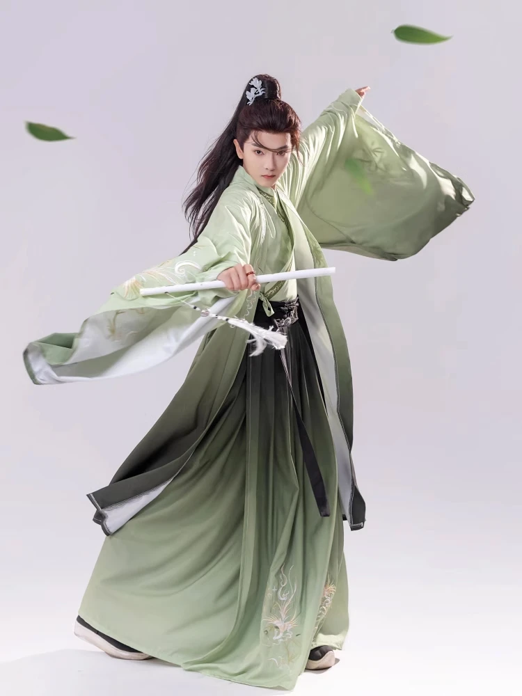 Men Wuxia Hanfu Wei Jin Style Jiaoling Ruqun Set