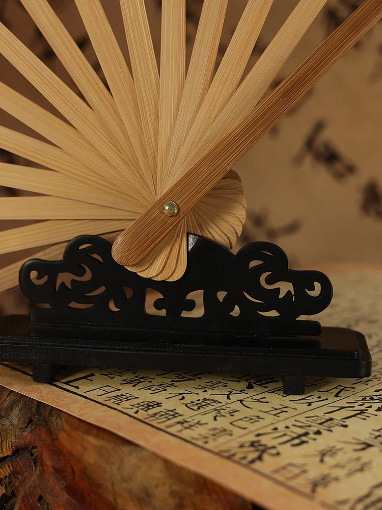 Men's Hanfu Fan Classical Ancient Poetry Folding Bamboo Fan