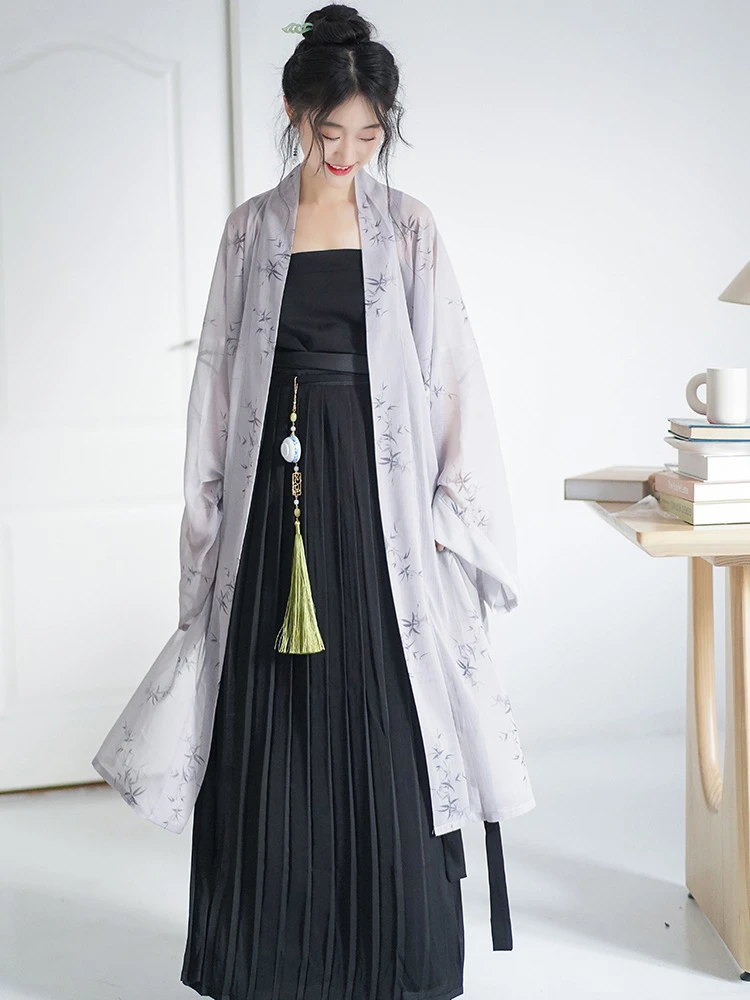 Modern Hanfu Women Song Fashion Hanfu Daily Pleated Skirt