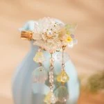 Hanfu Girls Hair Clips Flower Tassel Headpiece