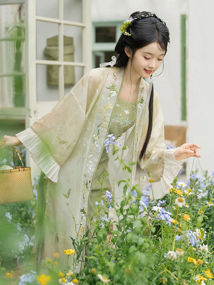 Song Hanfu Summer Women Fashion Songku Green Colours