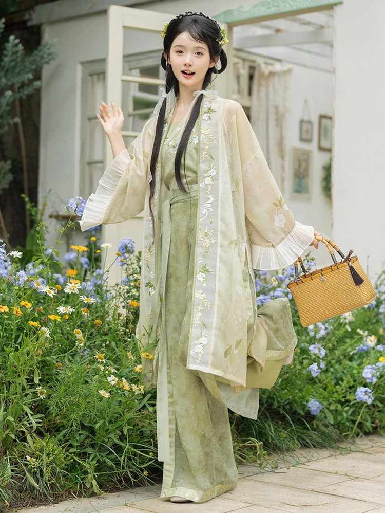 Song Hanfu Summer Women Fashion Songku Green Colours