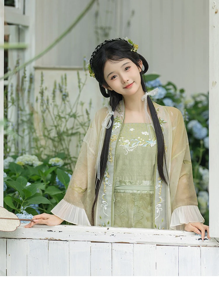 Song Hanfu Summer Women Fashion Songku Green Colours