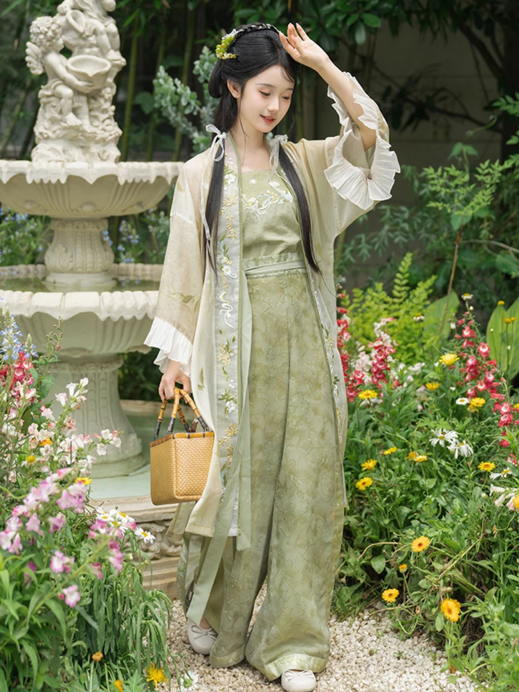 Song Hanfu Summer Women Fashion Songku Green Colours