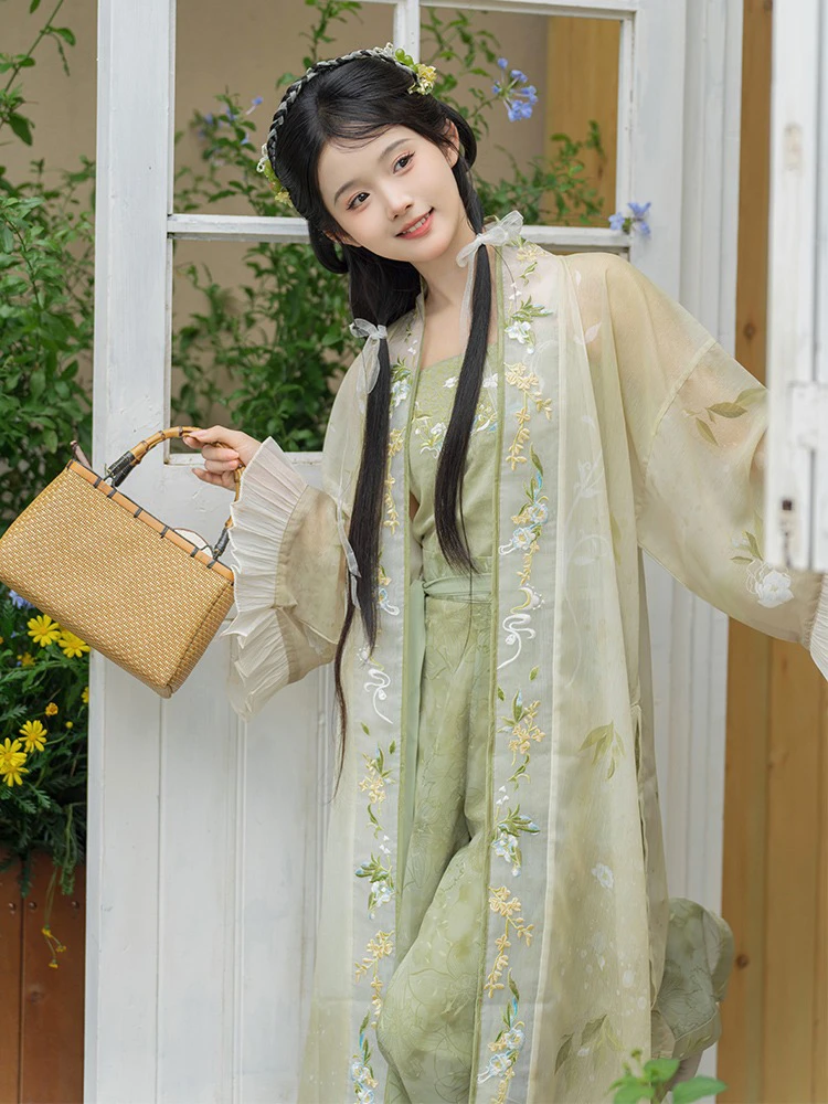 Song Hanfu Summer Women Fashion Songku Green Colours