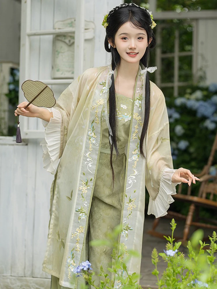 Song Hanfu Summer Women Fashion Songku Green Colours