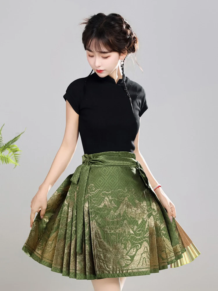 Summer Ma Mian Skirt Short Fashion Daily Ming Dynasty Hanfu