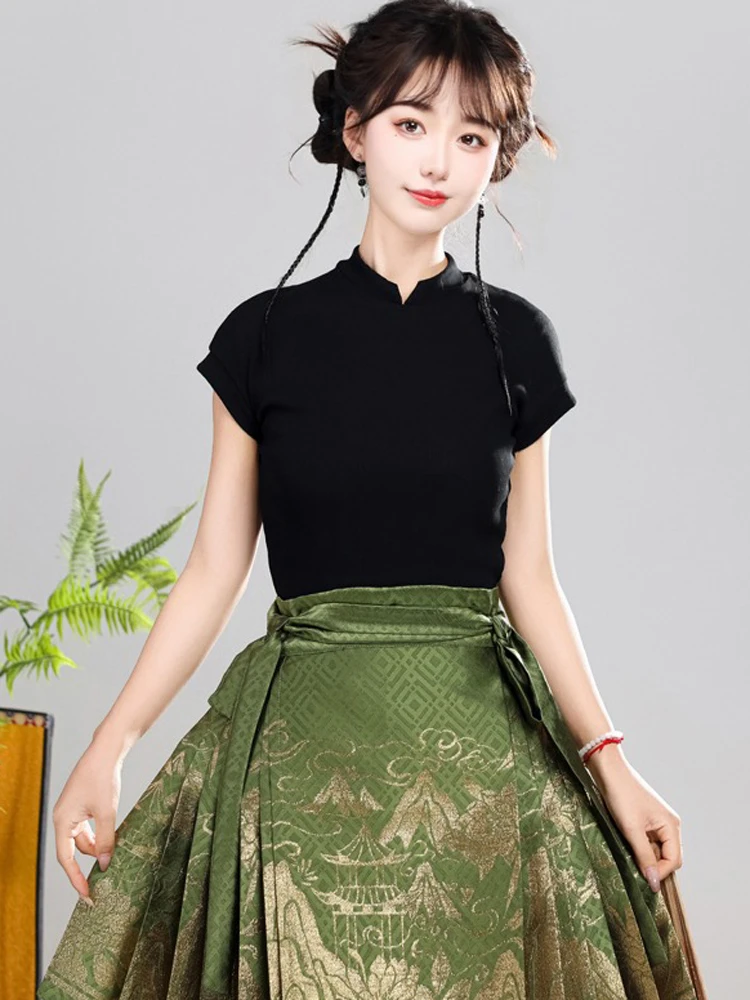 Summer Ma Mian Skirt Short Fashion Daily Ming Dynasty Hanfu