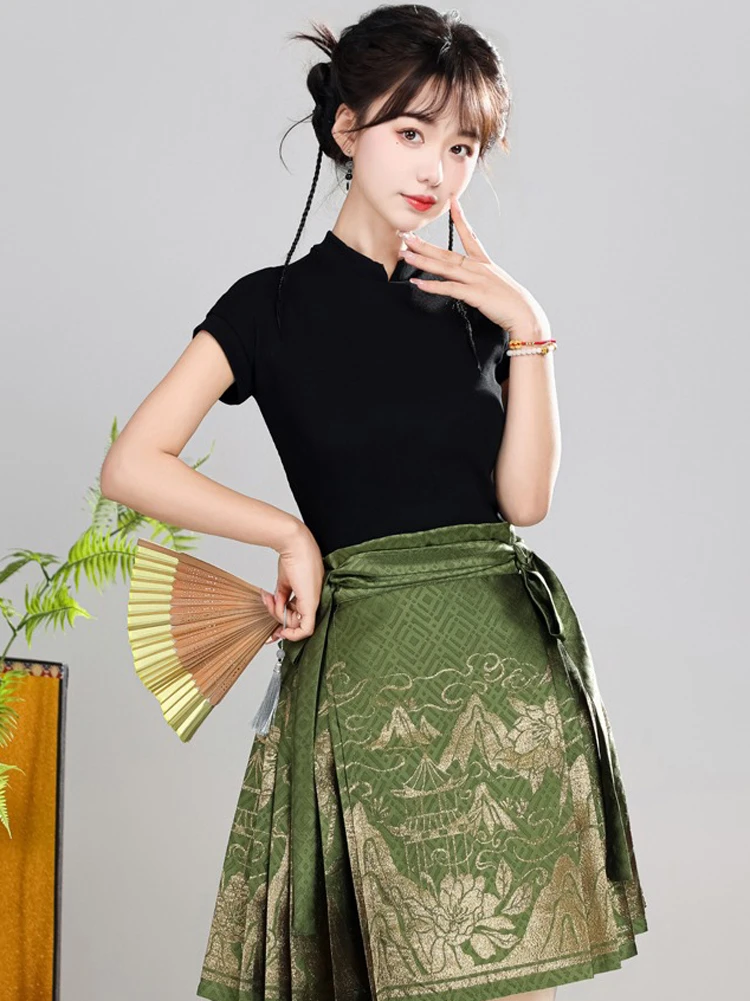 Summer Ma Mian Skirt Short Fashion Daily Ming Dynasty Hanfu