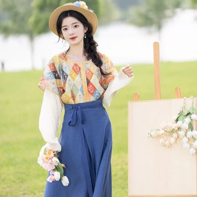 Women Fashion Tang Dynasty Hanfu Tencel Summer Dresses