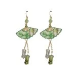 Women Hanfu Earrings Niche Bamboo Style Green Cheongsam Earrings