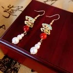 Women Hanfu Pearl Earrings Fashion Clouds Ear Jewellery