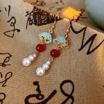 Women Hanfu Pearl Earrings Fashion Clouds Ear Jewellery