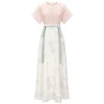 Women Tang Dynasty Hanfu Summer Pink Fashion Peach Blossom Skirt