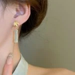 Cheongsam Accessories Chinese Bamboo Leaf Earrings Simple Ear Drops