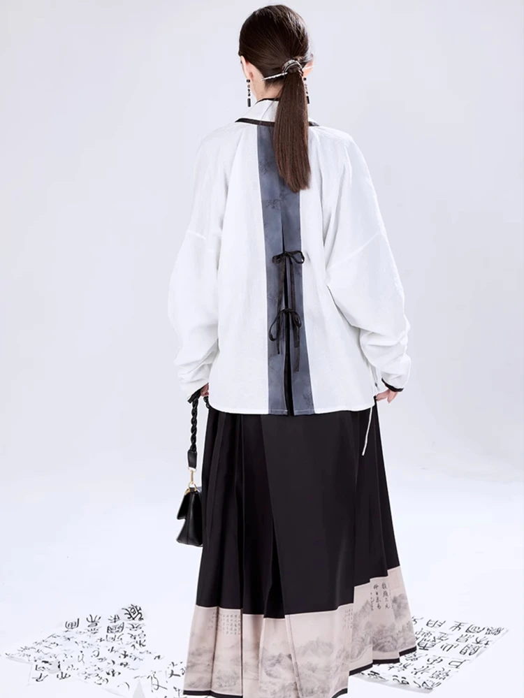 Fashion Autumn Hanfu Ladies Ming Dynasty Ma Mian Skirt 