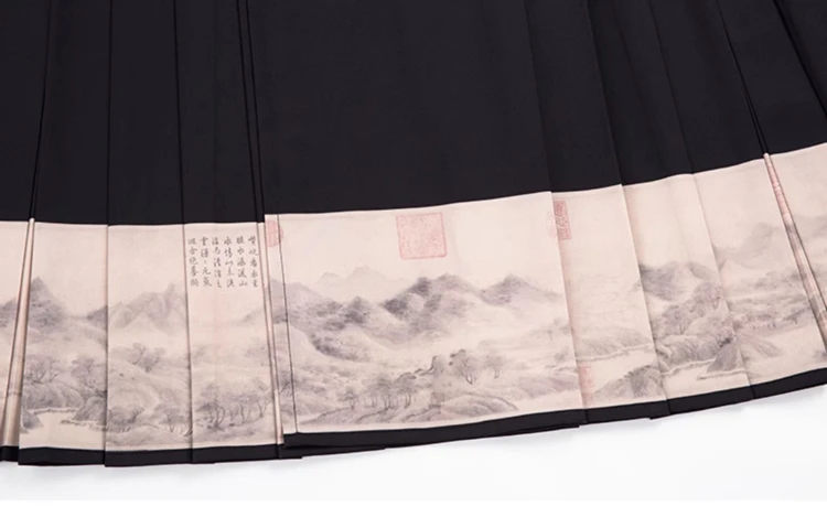 Fashion Autumn Hanfu Ladies Ming Dynasty Ma Mian Skirt 