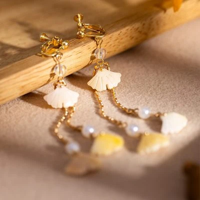 Hanfu Earrings Classical Ginkgo Jewelry Cheongsam Accessories