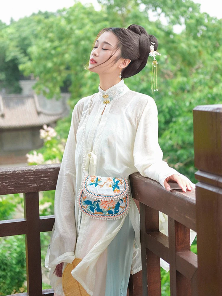 Hanfu Handbag Ancient Style Crossbody Double Sided Cute Embroidery Bag