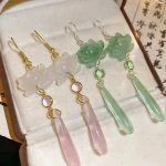 Lotus Ear Hooks Chinese Style Classical Resin Earrings Cheongsam Accessories