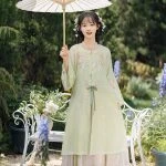 Ming Dynasty Round Neck Long Shirt Ma Mian Skirt Modern Daily Wear