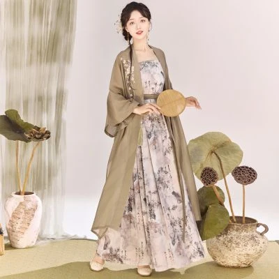 Modern Ladies Hanfu Song Dynasty Style Halter Dresses