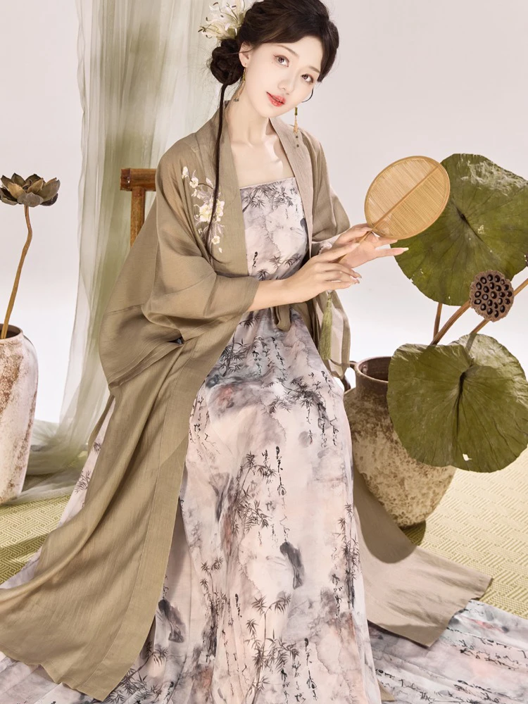 Modern Ladies Hanfu Song Dynasty Style Halter Dresses