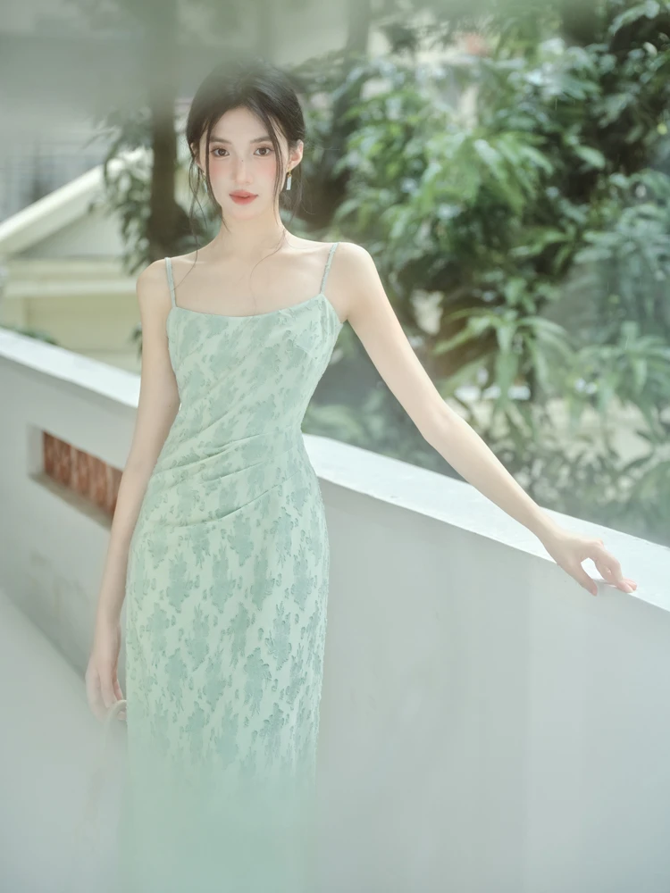 Modified Cheongsam Green Women's Summer Dresses