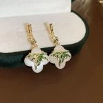 Niche Earrings Clouds Bamboo Leaves Retro Earrings Hanfu Cheongsam Accessories