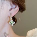 Niche Earrings Clouds Bamboo Leaves Retro Earrings Hanfu Cheongsam Accessories