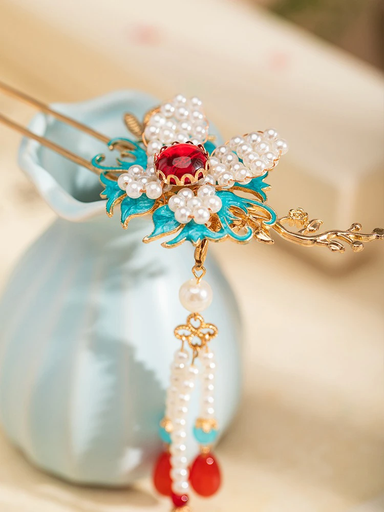 Pearl Hairpin Butterfly Styling Hanfu Buyao Cheongsam Accessories