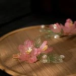 Pink Hair Clips Hanfu Peach Blossom Hair Decoration Children's Classical Accessories