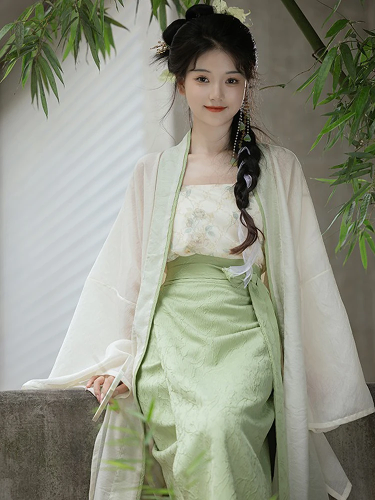 Song Dynasty Hanfu Ladies Autumn Green Dress