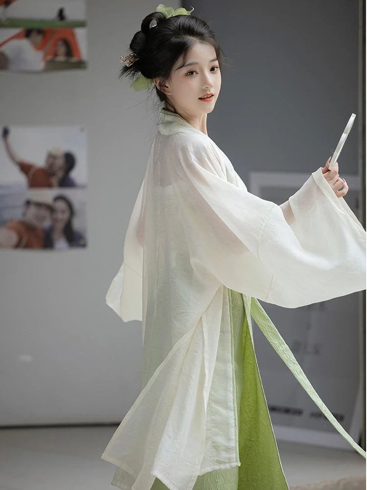 Song Dynasty Hanfu Ladies Autumn Green Dress