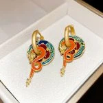 Women Earrings Golden Dragon Personalised Ear Buckles