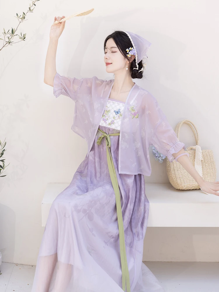 Women Fashion Hanfu Summer Long Skirt Han Element Shirt