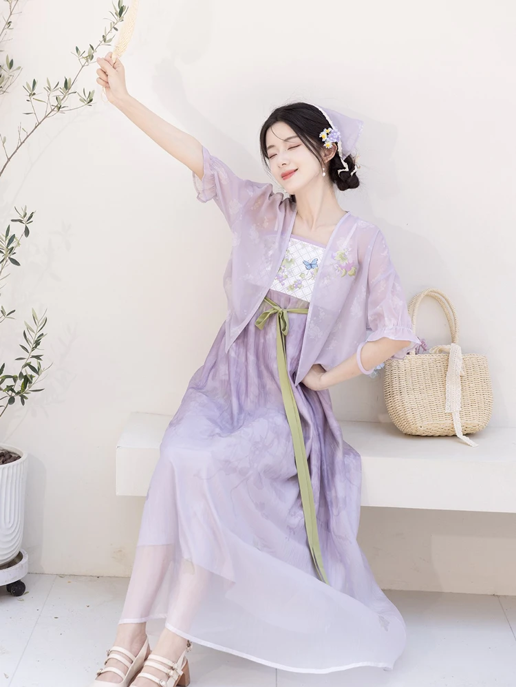 Women Fashion Hanfu Summer Long Skirt Han Element Shirt