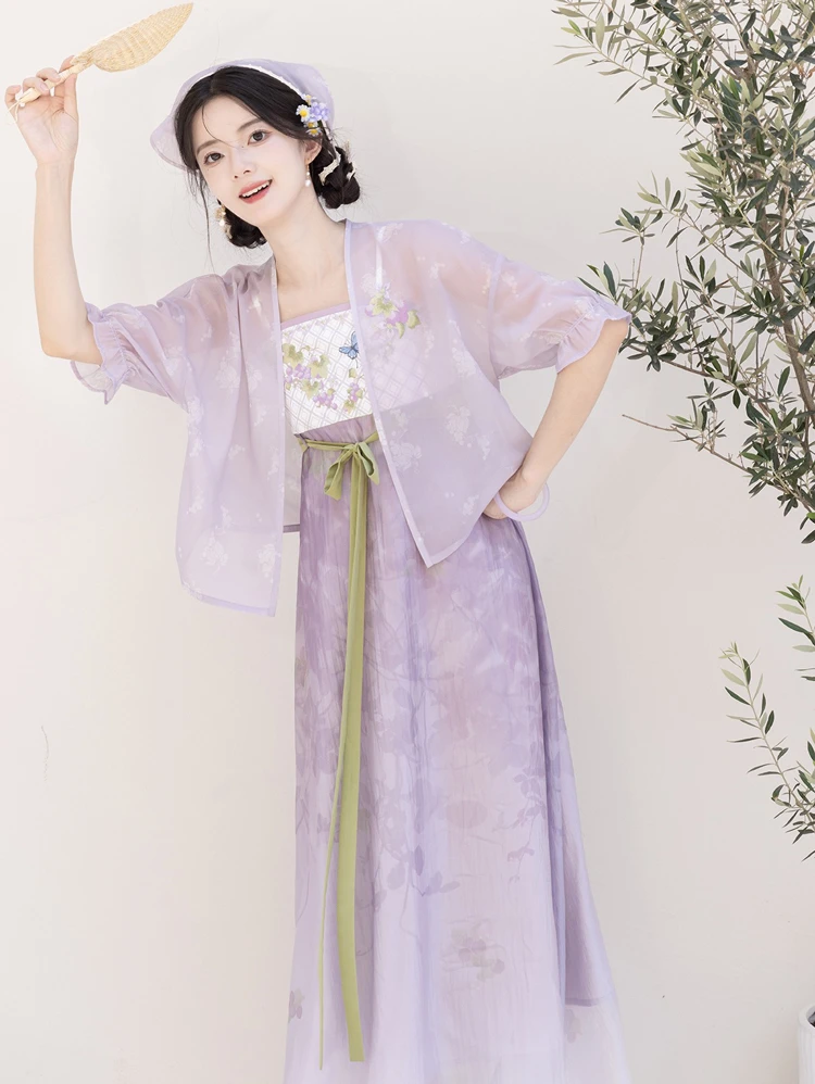 Women Fashion Hanfu Summer Long Skirt Han Element Shirt