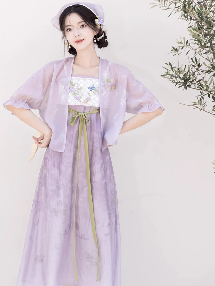 Women Fashion Hanfu Summer Long Skirt Han Element Shirt