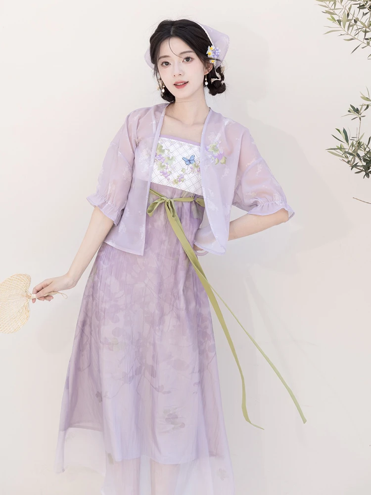 Women Fashion Hanfu Summer Long Skirt Han Element Shirt